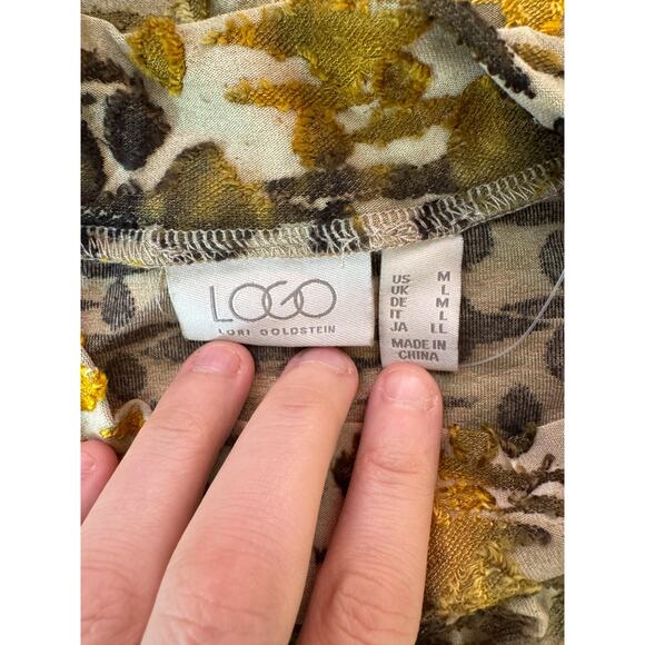 LOGO by Lori Goldstein Tie Dye Clip Jacquard Sleeveless Top Champagne Medium - Picture 14 of 14